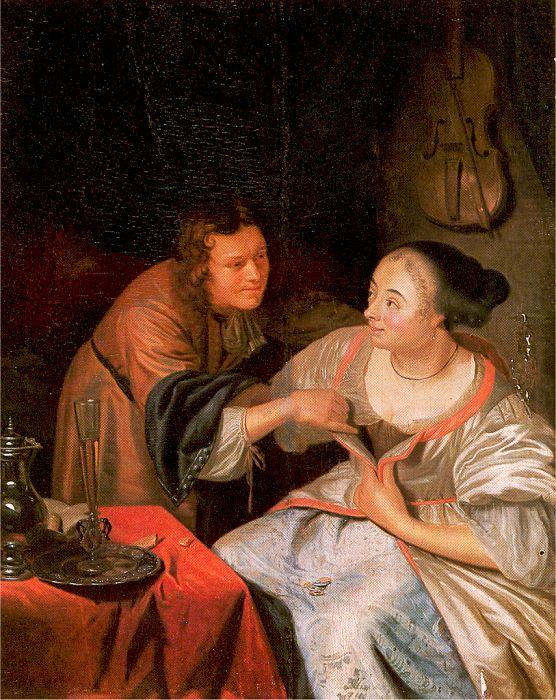 MIERIS, Frans van, the Elder Carousing Couple china oil painting image